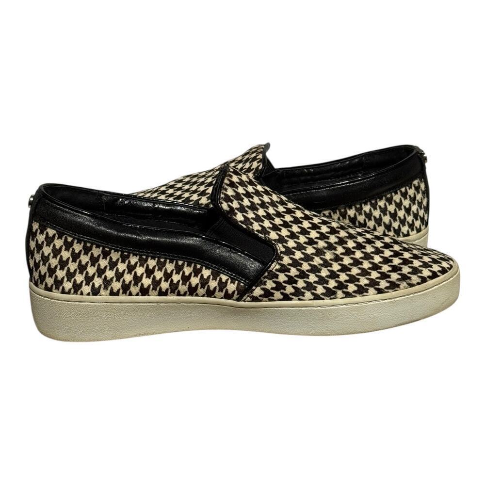 Michael Kors Houndstooth Slip On Sneakers Black White Women's Size 9.5M - Picture 6 of 7